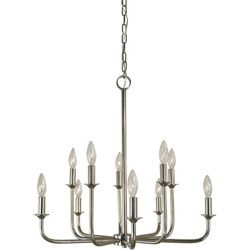 Boulevard 10 Light 24 inch Polished Nickel Chandelier Ceiling Light