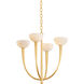 Maywood 4 Light 22.75 inch Vintage Gold Leaf Chandelier Ceiling Light