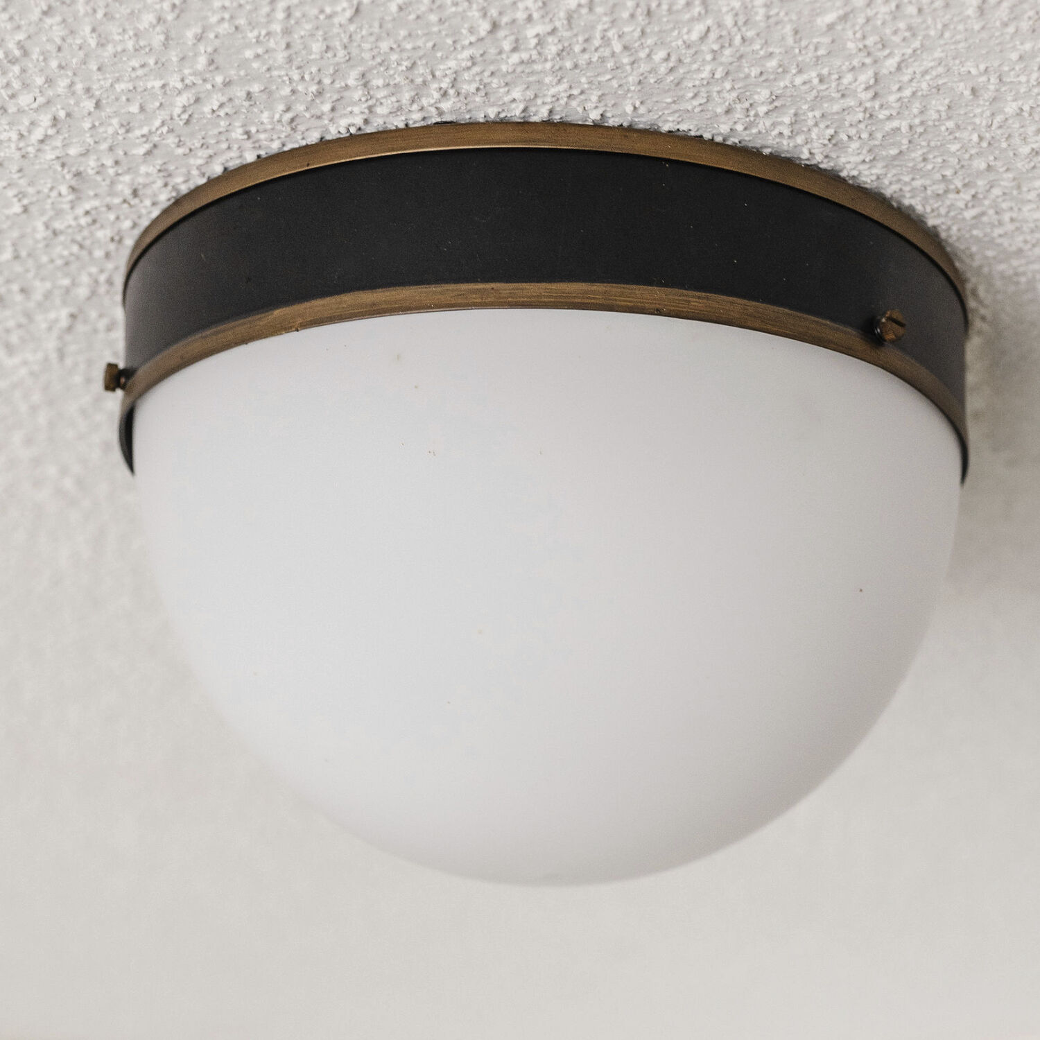 Capsule 2 Light 8 inch Matte Black and Textured Gold Outdoor Flush, Brian Patrick Flynn