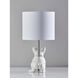 Sunny 16 inch 60.00 watt White Ceramic with Brushed Steel Neck Table Lamp Portable Light, Simplee Adesso