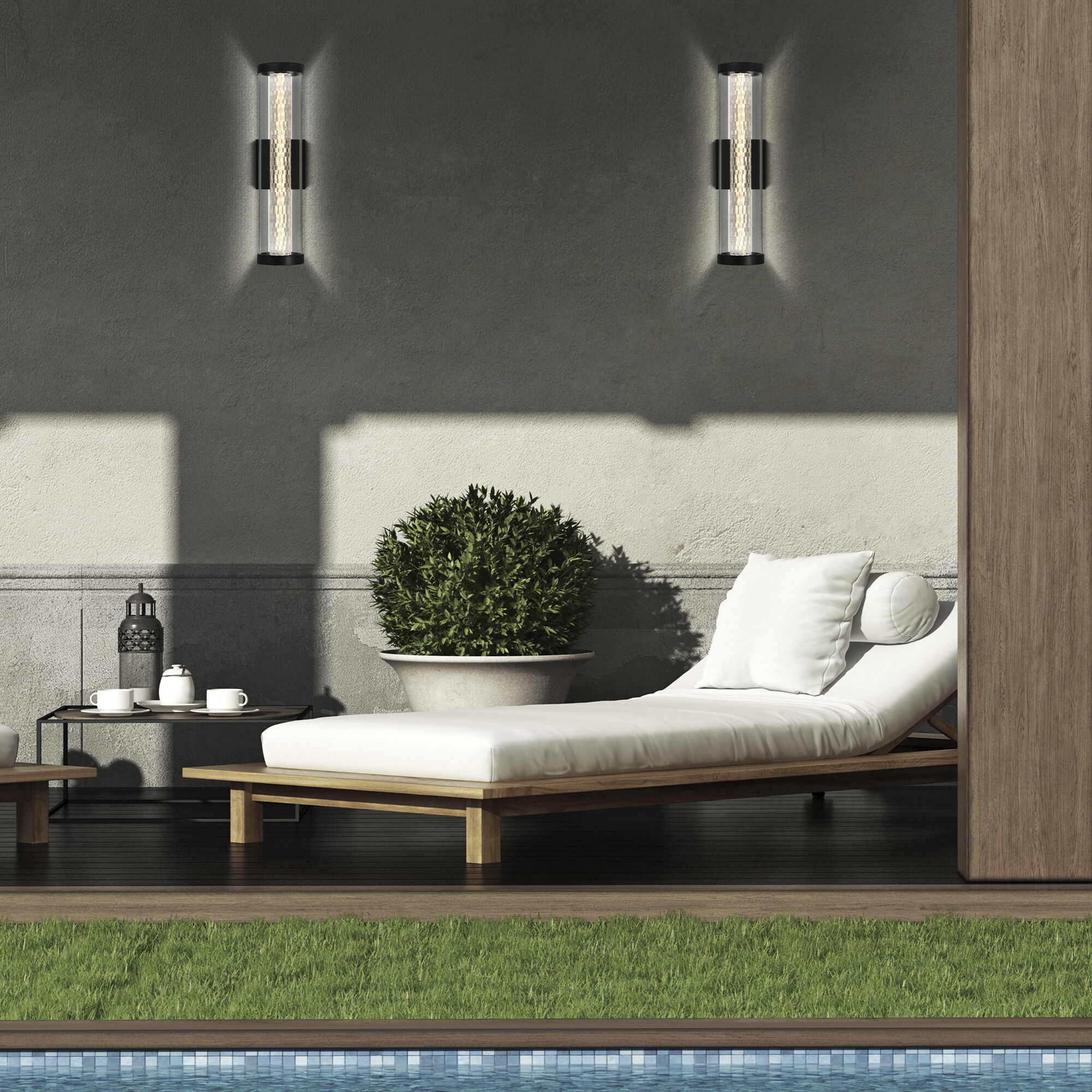 Savron LED 14 inch Black Outdoor Wall Sconce, Both Indoor/Outdoor