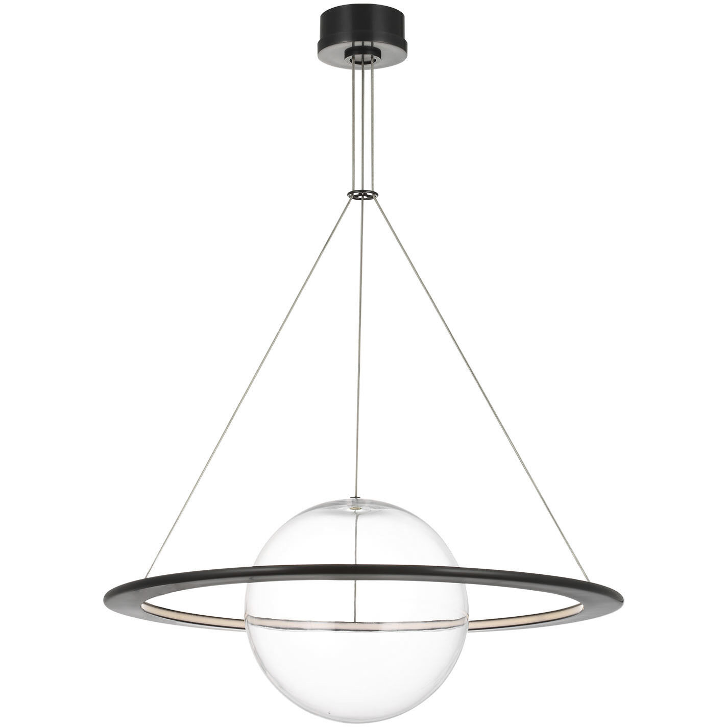 Barbara Barry Cosmos LED 27.5 inch Bronze Ring and Orb Chandelier Ceiling Light