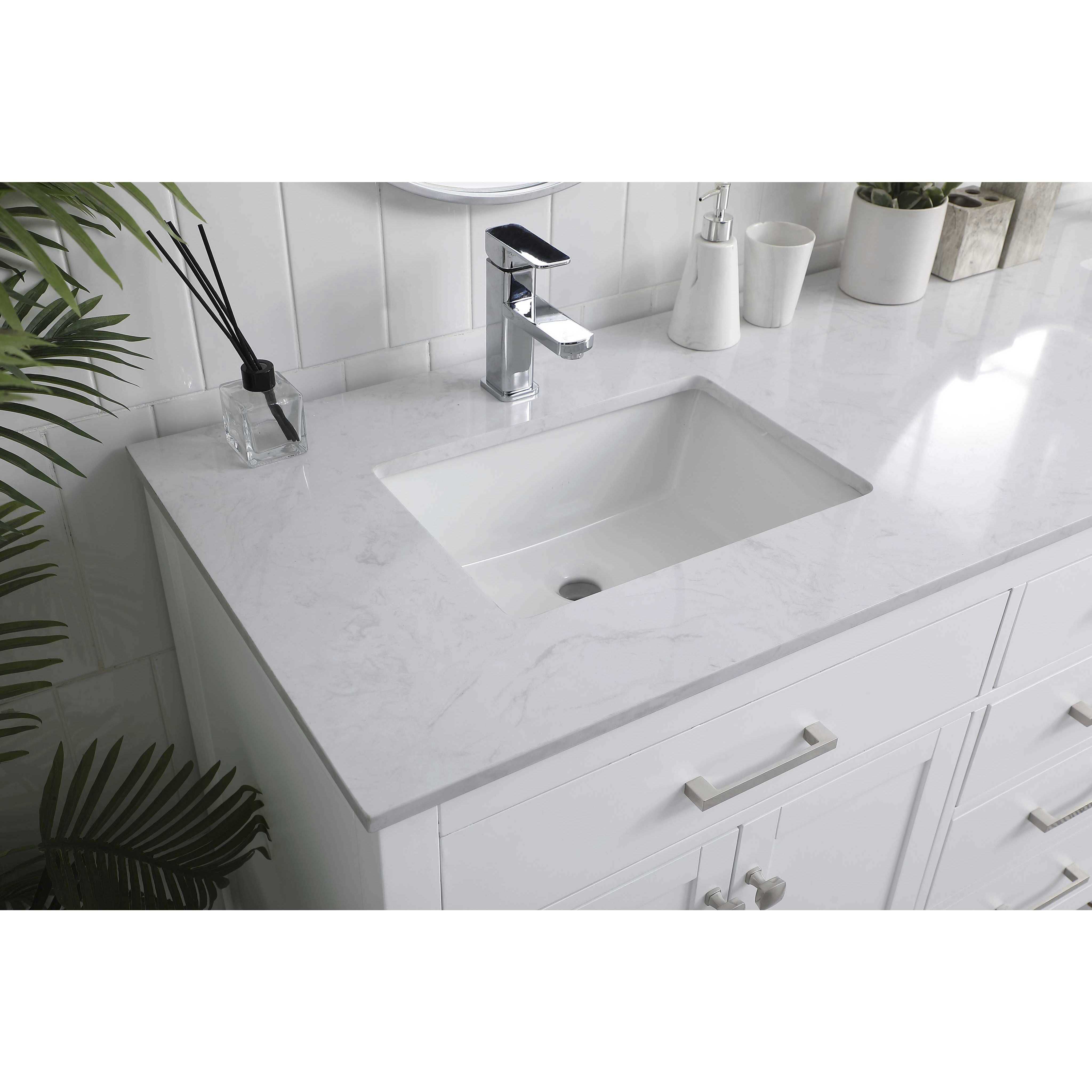 Lewis 72 X 22 X 34 inch White Vanity Sink Set