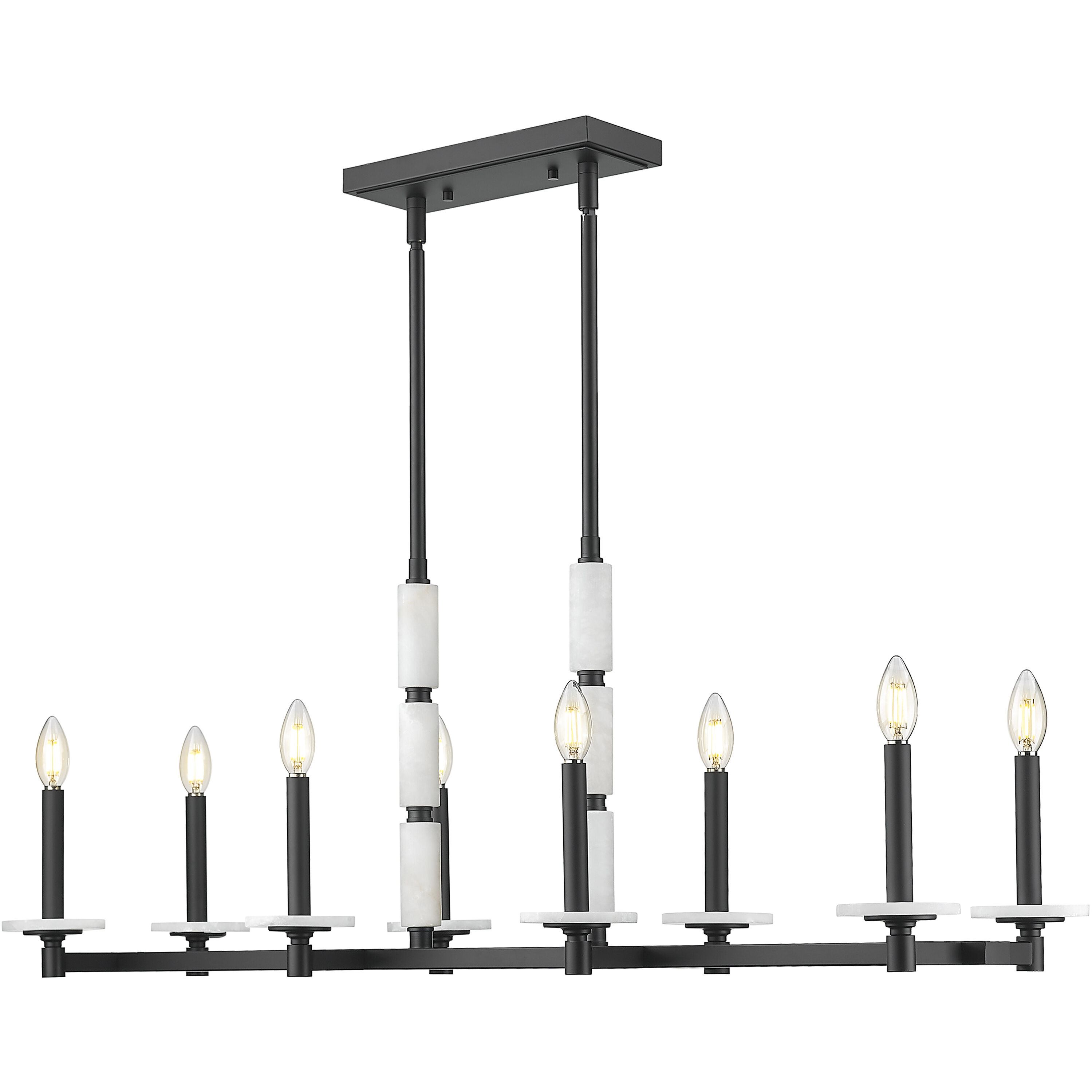 Kaden Linear Chandelier Ceiling Light in Matte Black