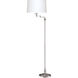 Signature 59 inch 150 watt Brushed Steel Swing Arm Floor Lamp Portable Light