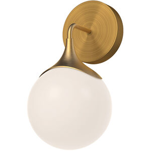Nouveau 1 Light 6 inch Aged Gold Bath Vanity Wall Light in Aged Brass