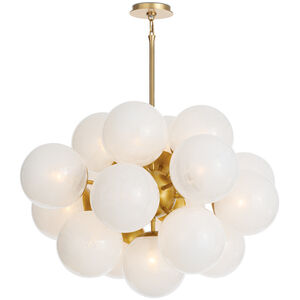 Shine 17 Light 33.75 inch Natural Brass Chandelier Ceiling Light in Swirl Glass