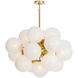 Shine 17 Light 33.75 inch Natural Brass Chandelier Ceiling Light in Swirl Glass