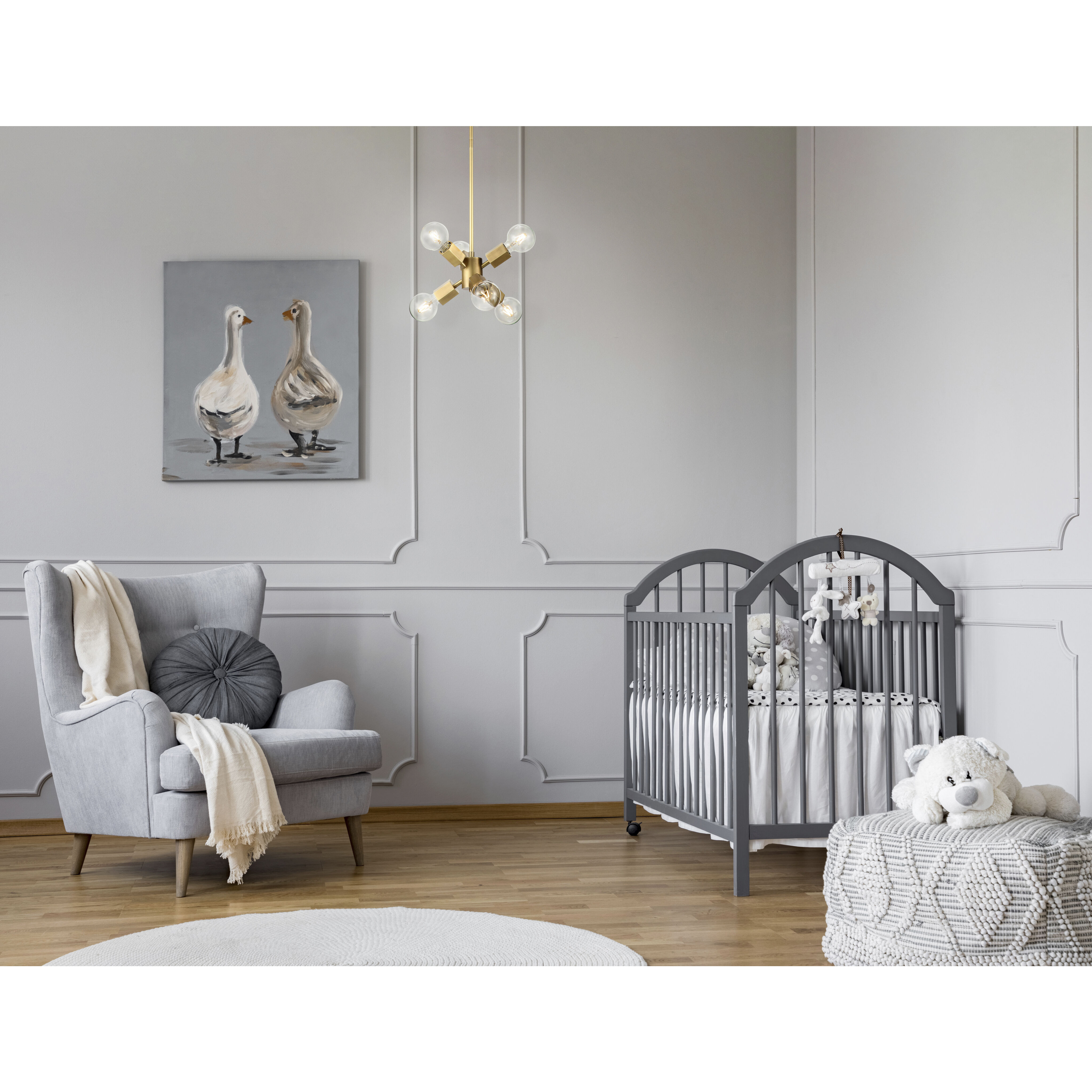 Hexa 6 Light 11.81 inch Vintage Brass Multi Light Pendant Ceiling Light