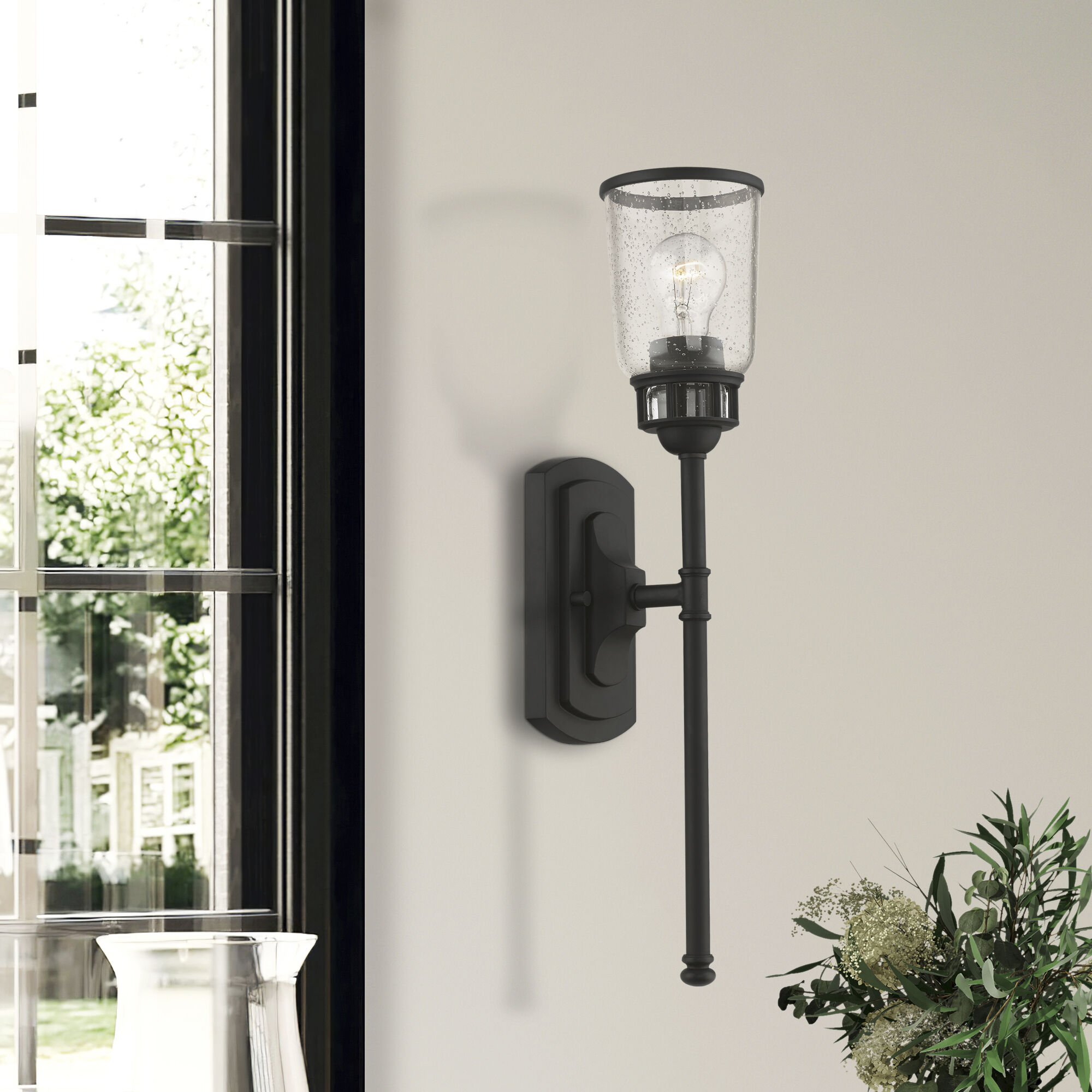 Lawrenceville 1 Light 5 inch Black Single Sconce Wall Light, Large