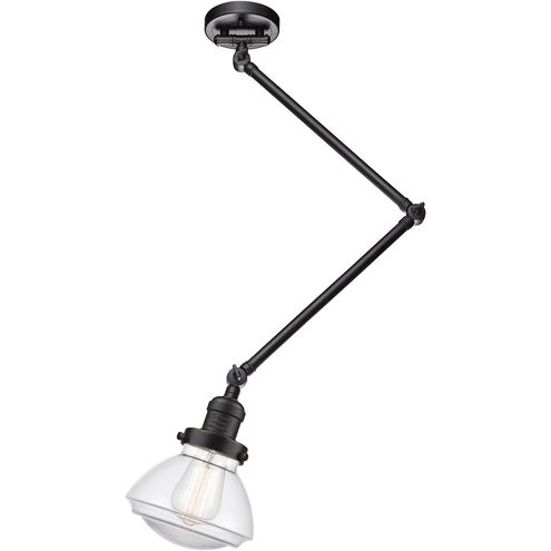 Olean 1 Light 15 inch Oil Rubbed Bronze Flush Mount Ceiling Light, Franklin Restoration