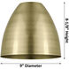 Ballston Dome LED 9 inch Polished Chrome Pendant Ceiling Light