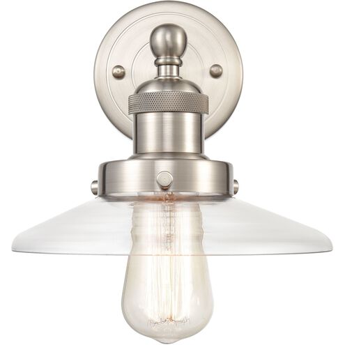 English Pub 1 Light 10 inch Satin Nickel Vanity Light Wall Light