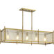 Jacobs 5 Light 40 inch Warm Brass Linear Chandelier Ceiling Light
