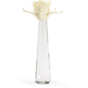 Chelsea House Cream/Clear Rose on Stand Accent