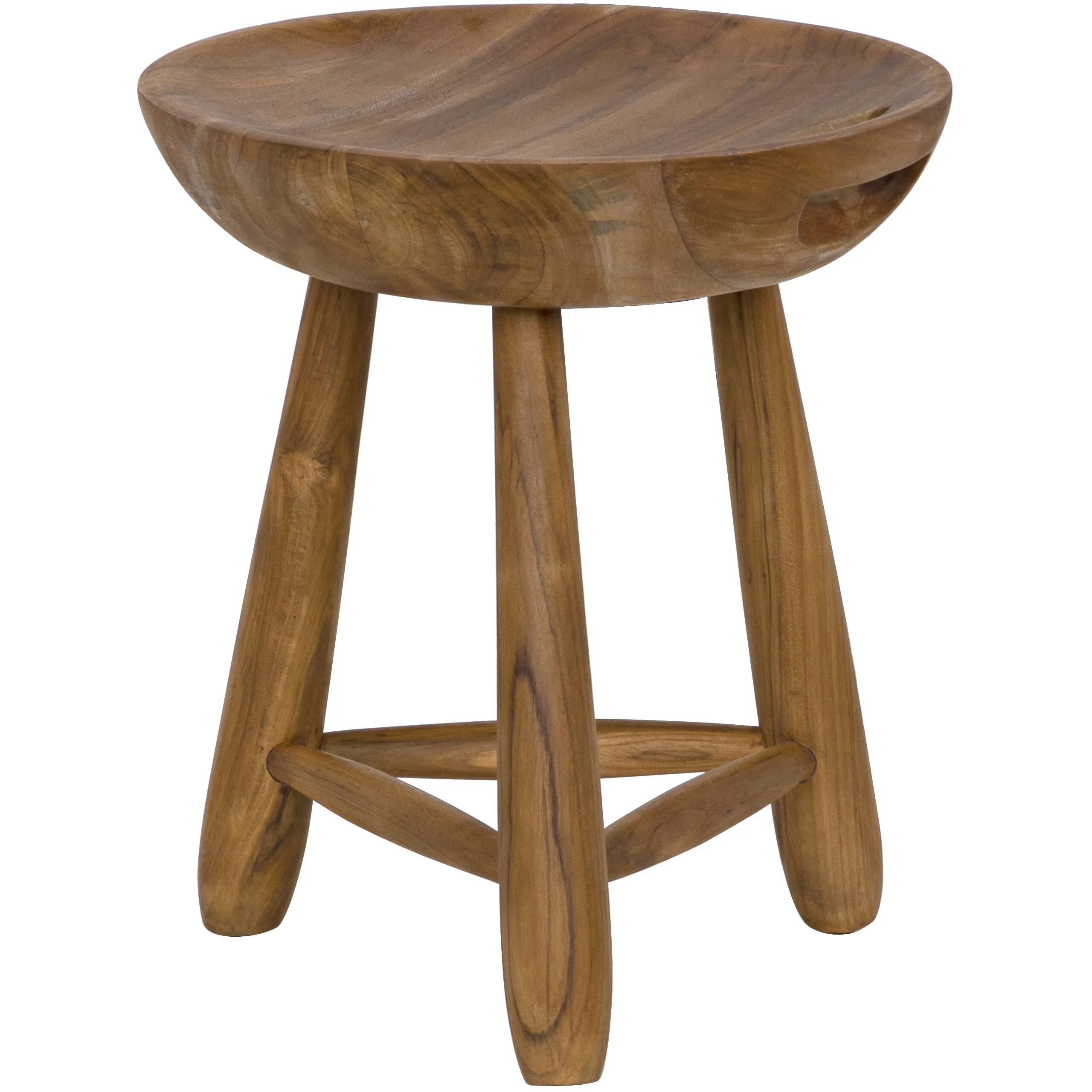 Basel 16.5 inch Clear Coat Semi Gloss Stool