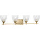Drew & Jonathan Toffino 4 Light 36 inch Satin Brass Vanity Light Wall Light in Clear Crackle Glass