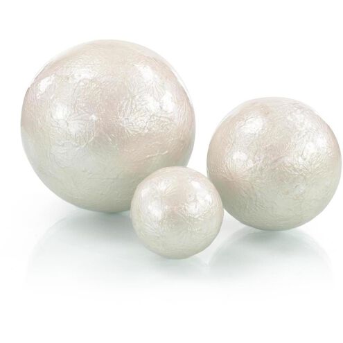Pearlized White Balls, Set of 3