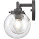 Fairbanks 3 Light 23.25 inch Matte Black Vanity Light Wall Light in Clear