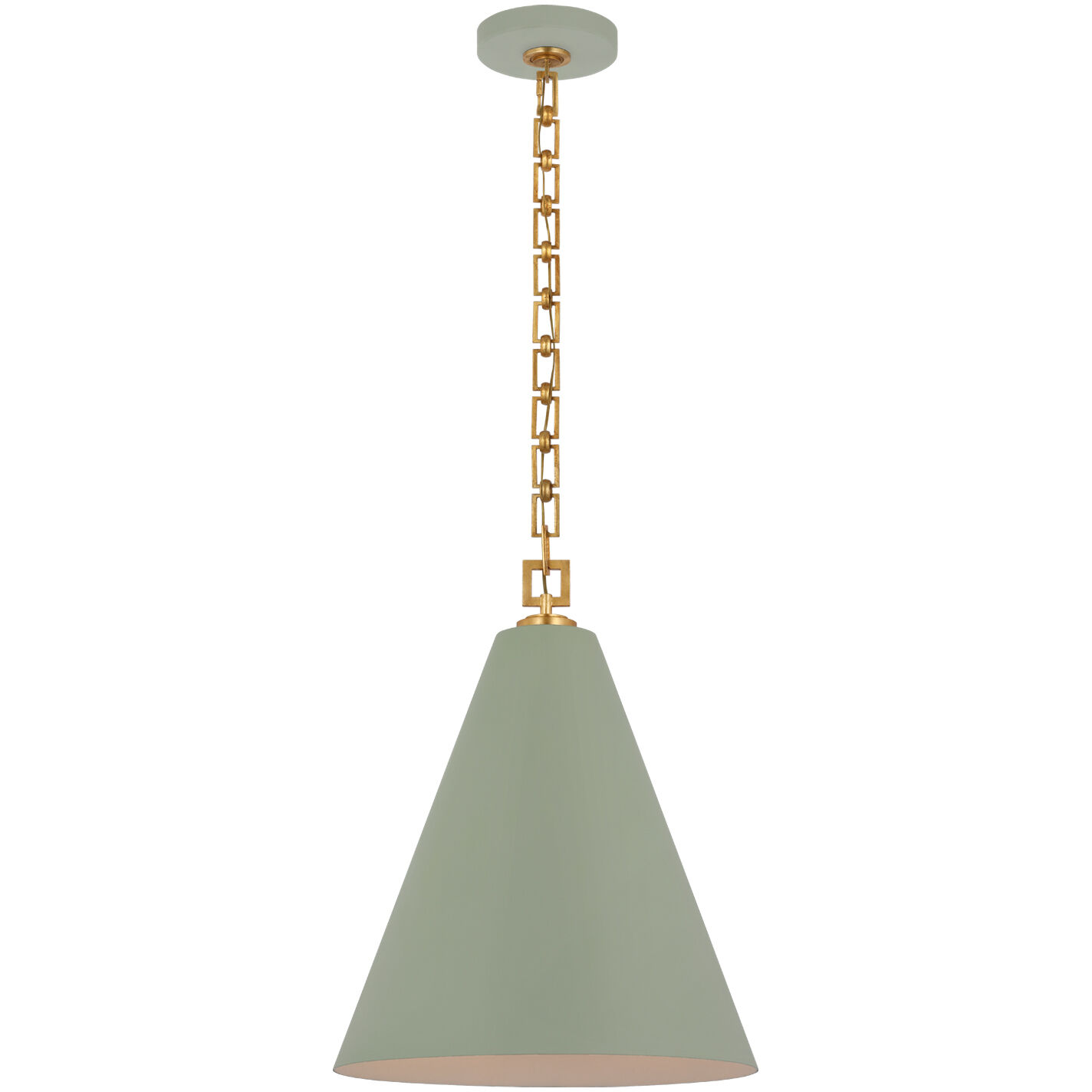 Julie Neill Theo LED 17 inch Celadon and Gild Pendant Ceiling Light
