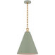 Julie Neill Theo LED 17 inch Celadon and Gild Pendant Ceiling Light
