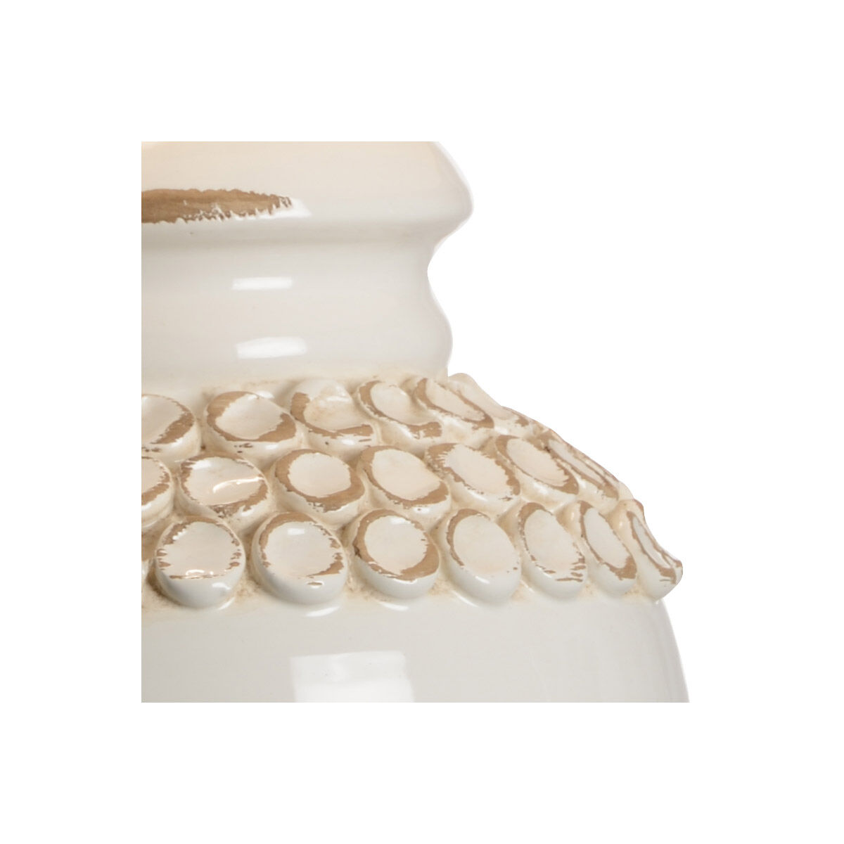 Vietri 30 inch 100 watt Hand Sculpted/Aged Cream Table Lamp Portable Light