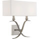 Payton 2 Light 16 inch Satin Nickel Wall Sconce Wall Light, Essentials