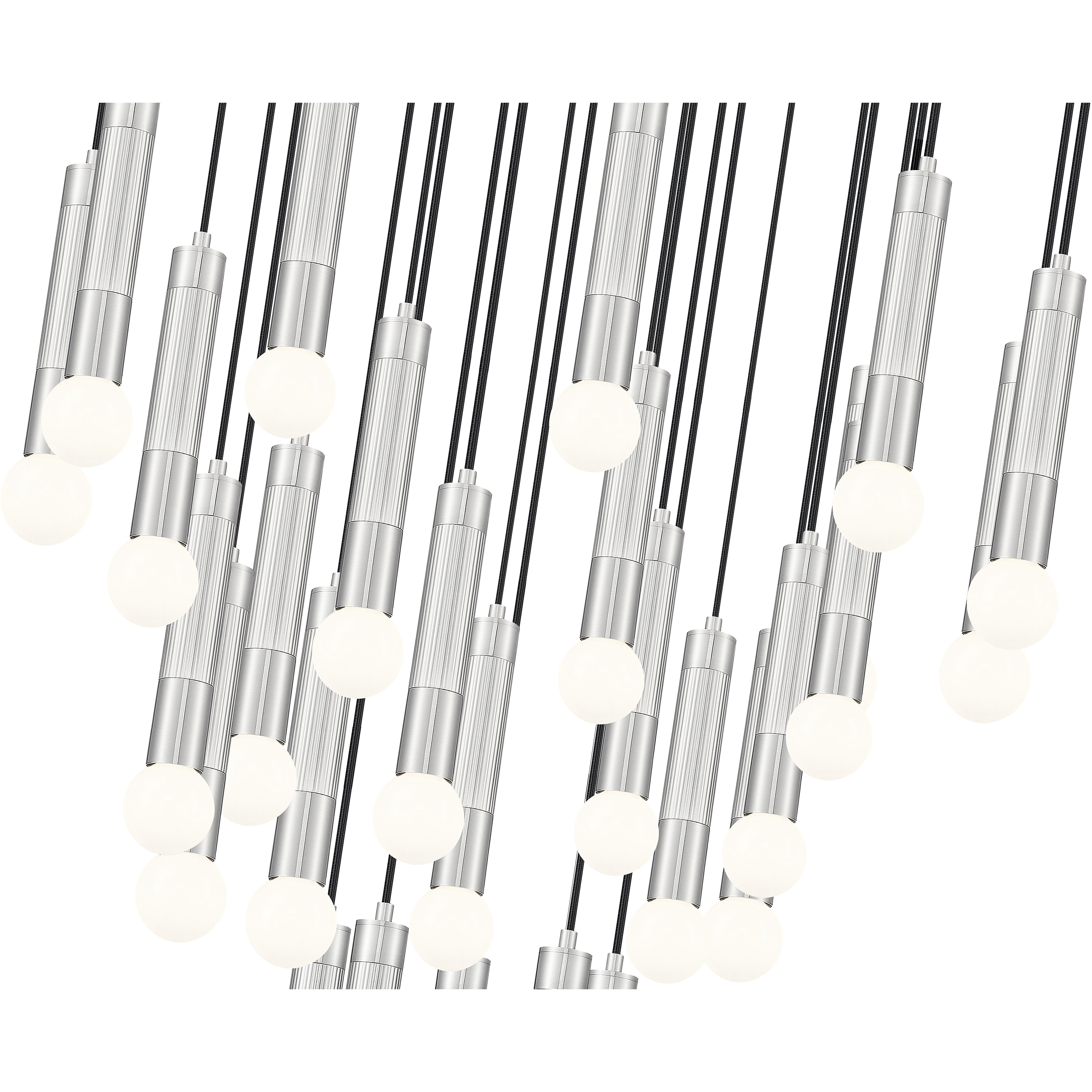 Stari 27 Light 36 inch Brushed Nickel Chandelier Ceiling Light