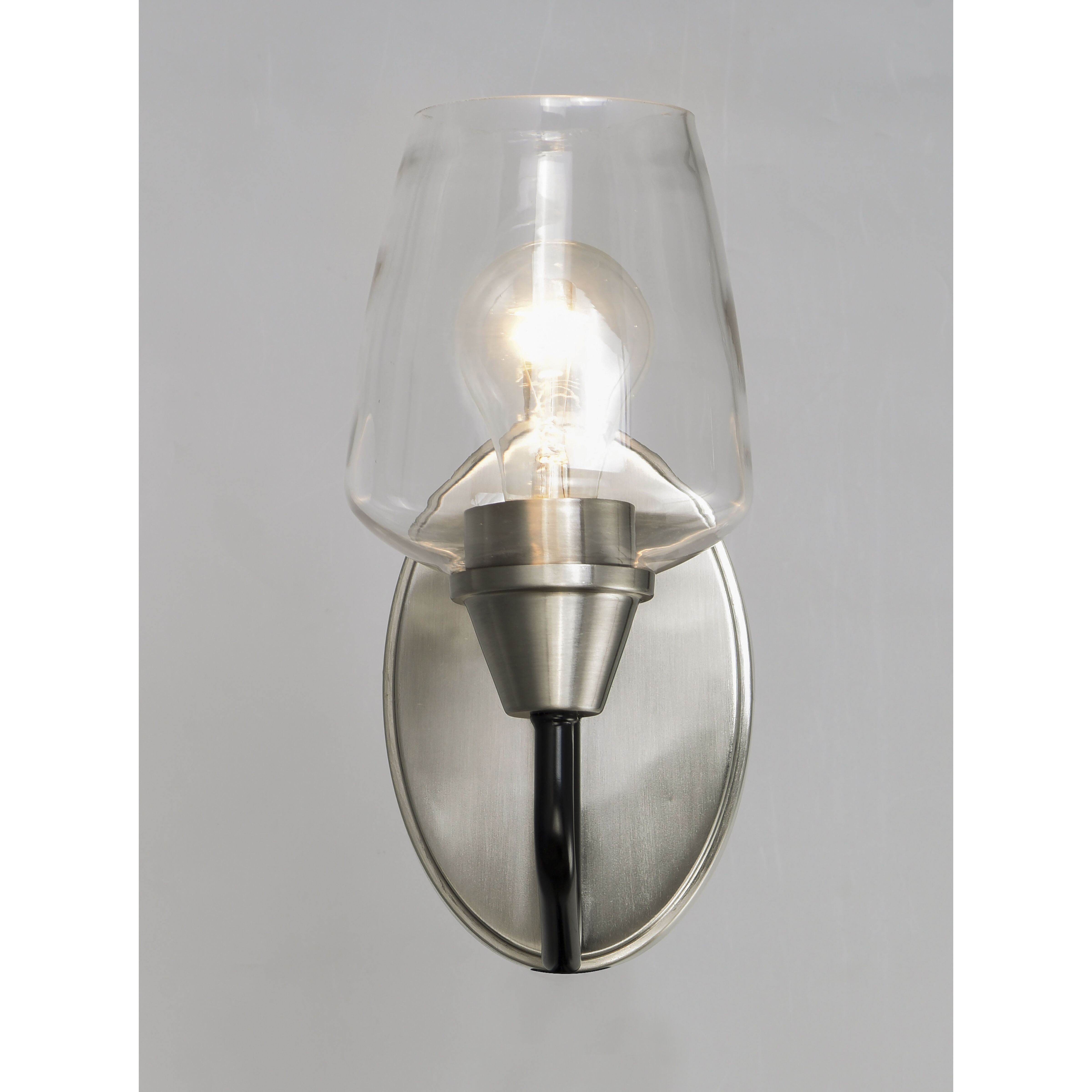 Goblet 1 Light 5 inch Black/Satin Nickel Wall Sconce Wall Light in Black and Satin Nickel