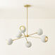 Saylor 6 Light 40 inch Aged Brass/Soft Cream Chandelier Ceiling Light