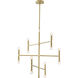 Canada 6 Light 24 inch Satin Gold Chandelier Ceiling Light, Multi-Arm, Gold Metal