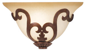 Florentine 1 Light 13 inch Copper Claret ADA Wall Sconce Wall Light in Sconce glass,  1/2 hat Smoked White (7355)