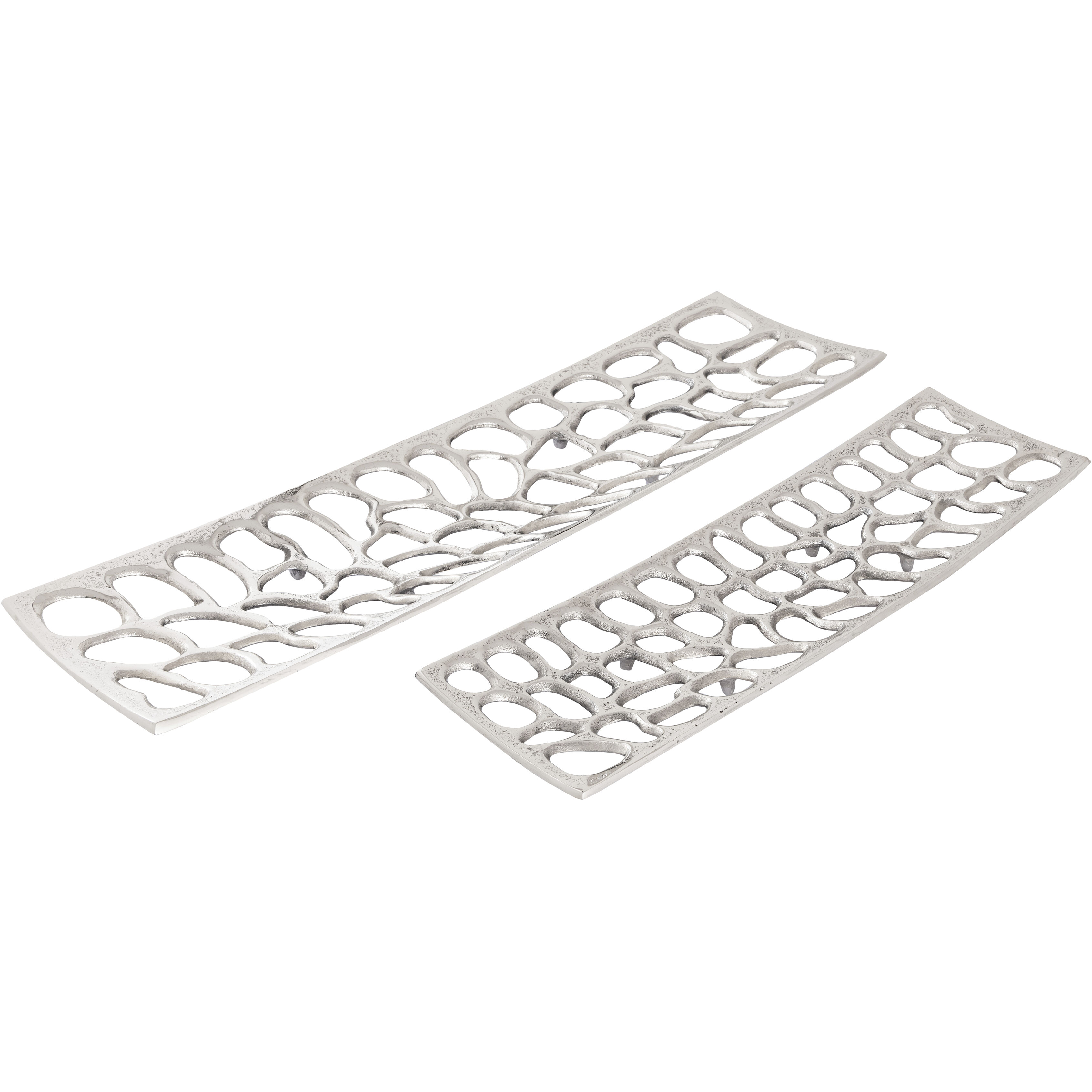 Maro Polished Nickel Tray, Set of 2