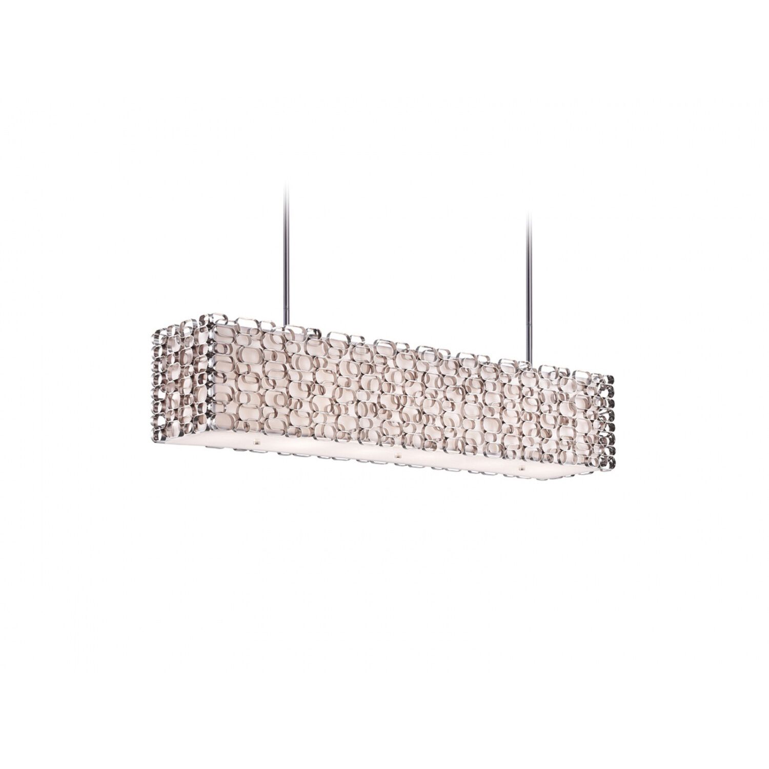 Ventura Blvd. 6 Light 12 inch Polished Nickel and Ivory Slik Shade Chandelier Ceiling Light