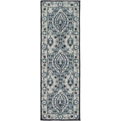 Castille 156 X 108 inch Gray and Blue Area Rug, Wool