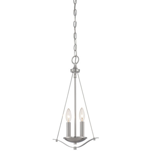 Cassina 2 Light 10.5 inch Satin Platinum Mini Pendant Ceiling Light