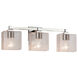 Fusion 3 Light 22 inch Polished Chrome Bath Bar Wall Light in Rectangle, Incandescent, Seeded Fusion