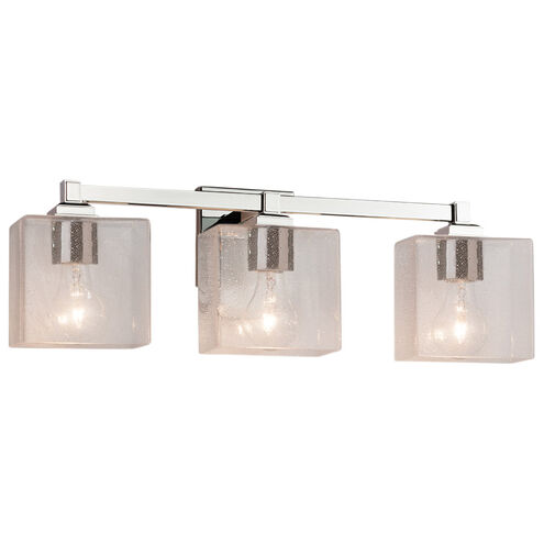 Fusion 3 Light 22 inch Polished Chrome Bath Bar Wall Light in Rectangle, Incandescent, Seeded Fusion