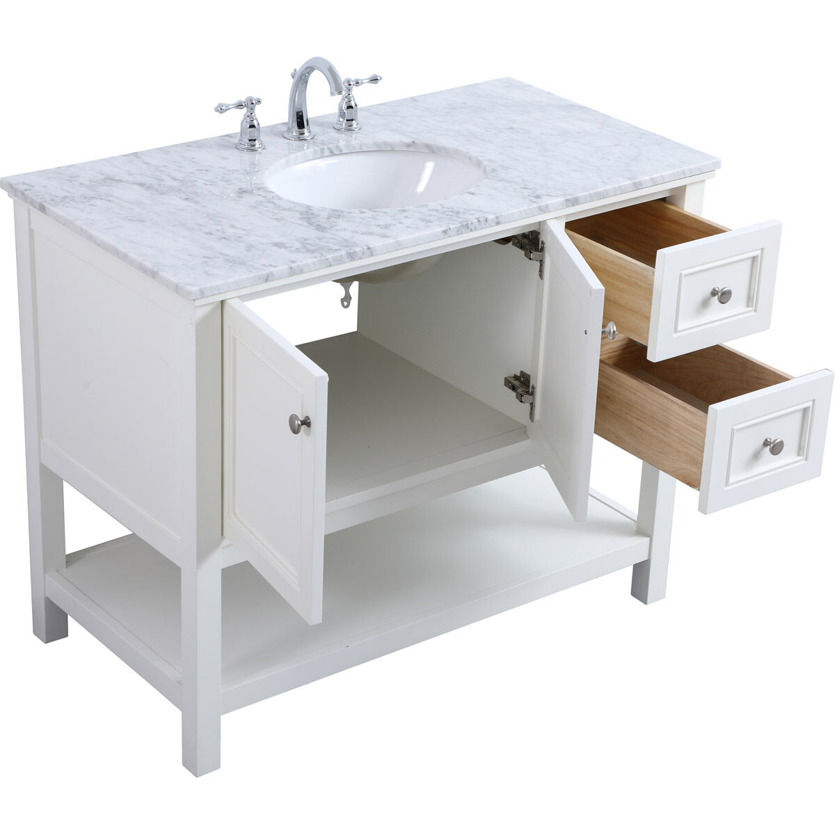 Metropolis 42 X 22 X 34 inch White Vanity Sink Set
