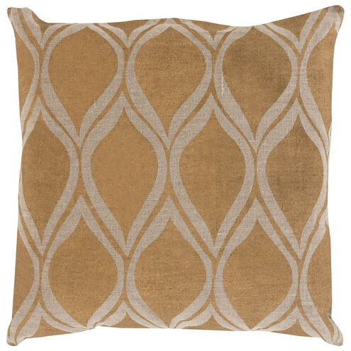 Metallic Stamped 18 inch Tan, Metallic - Gold Pillow Kit