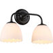 Dorinda 2 Light 16.25 inch Matte Black Vanity Light Wall Light