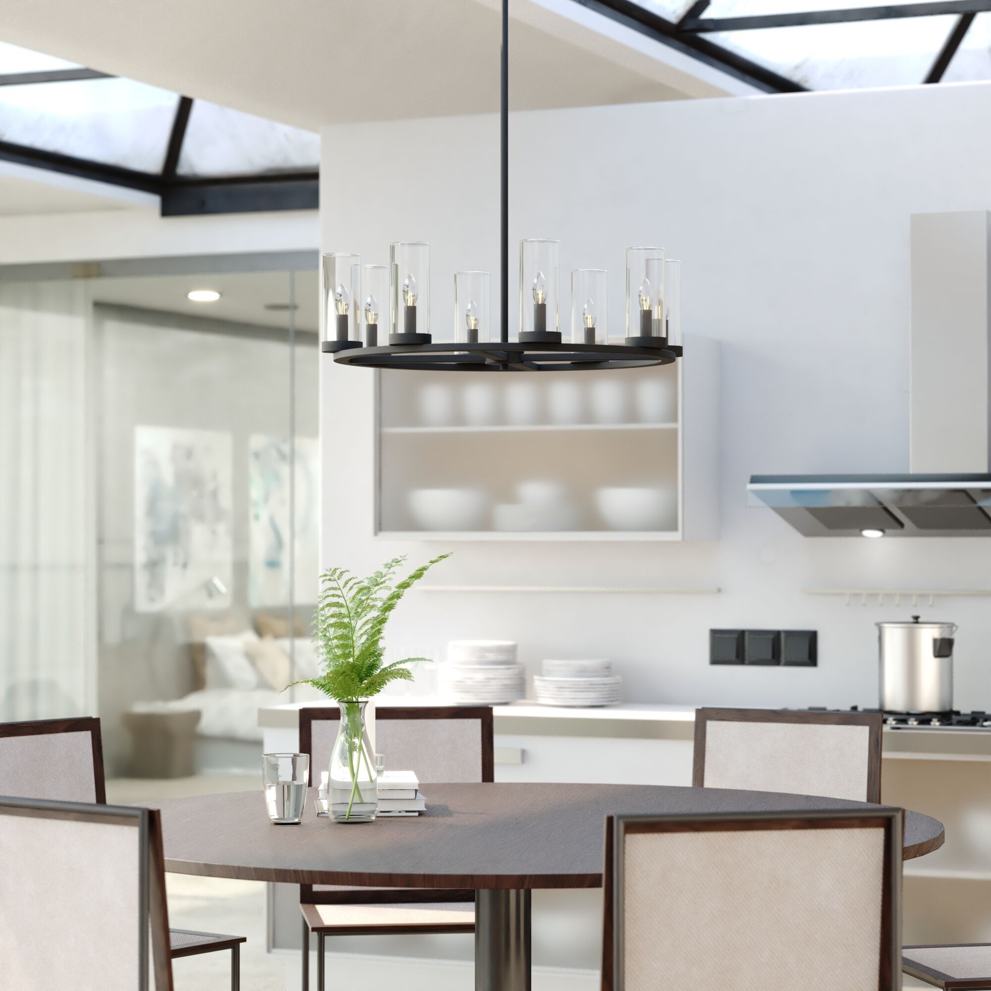 Grantley LED 30 inch Matte Black Chandelier Ceiling Light