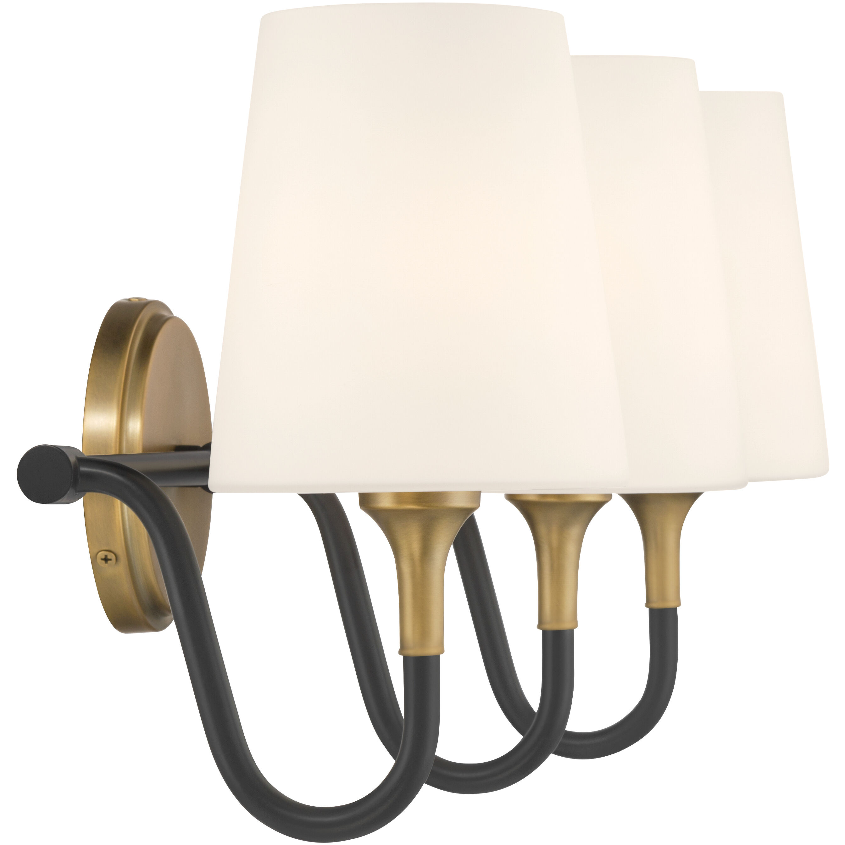 Brienne 3 Light 24.5 inch Legacy Brass and Dark Matte Black Vanity Wall Light