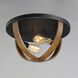 Compass 2 Light 15.75 inch Antique Pecan and Black Flush Mount Ceiling Light