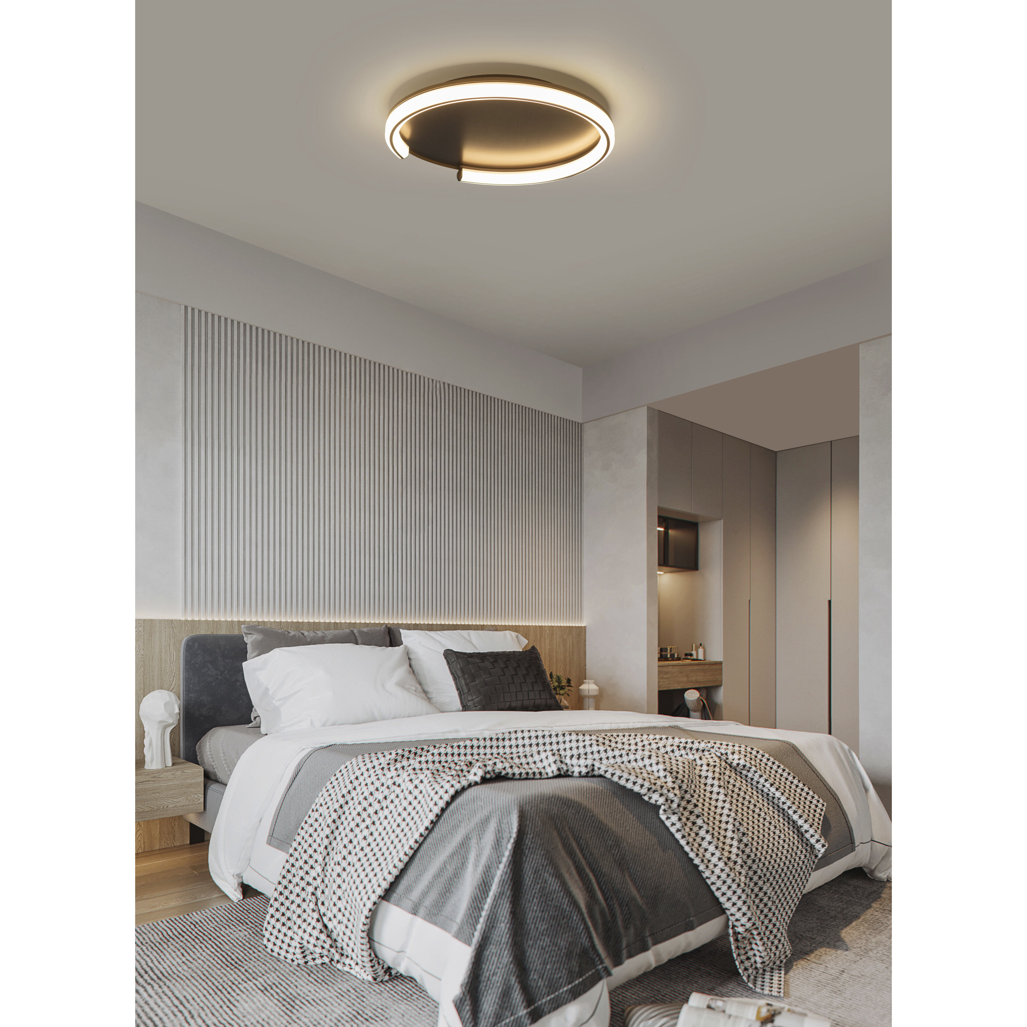 Anela LED 17.72 inch Brushed Champagne Flush Mount Ceiling Light