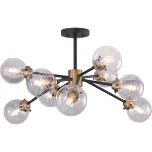 Orbit LED 32 inch Muted Brass and Oil Rubbed Bronze Semi-Flush Mount Ceiling Light