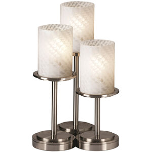 Fusion 16 inch 60 watt Brushed Nickel Table Lamp Portable Light in Incandescent, Weave Fusion