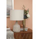 Longmore 22 inch 100.00 watt Beige Cement and Antique Brass Table Lamp Portable Light