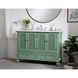 Rhodes 48 X 48 X 35 inch Vintage Mint and Brushed Nickel Vanity Sink Set