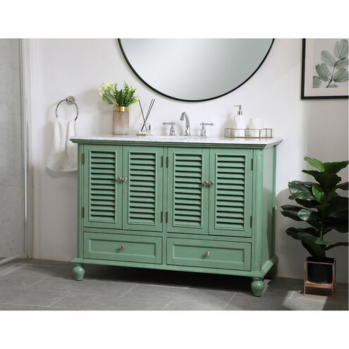 Rhodes 48 X 48 X 35 inch Vintage Mint and Brushed Nickel Vanity Sink Set